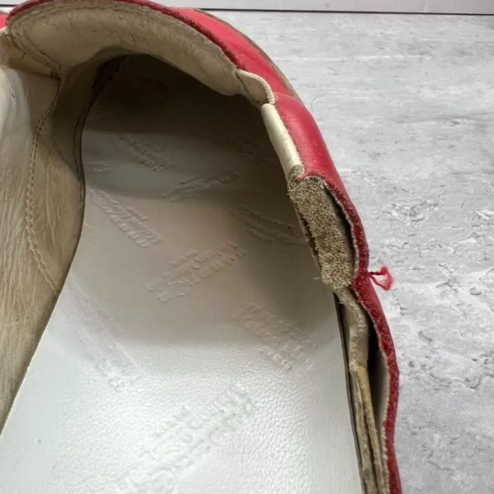 Maison Martin Margiela Red Leather Comfort Slip On Mule Shoes Mens Size 39/40